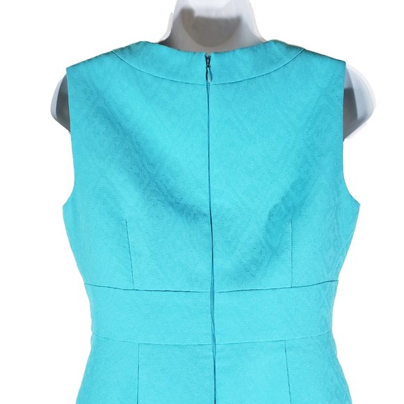 Tahari Arthur S. Levine Turquoise Blue Dress Women's Size 6 - Picture 7 of 16